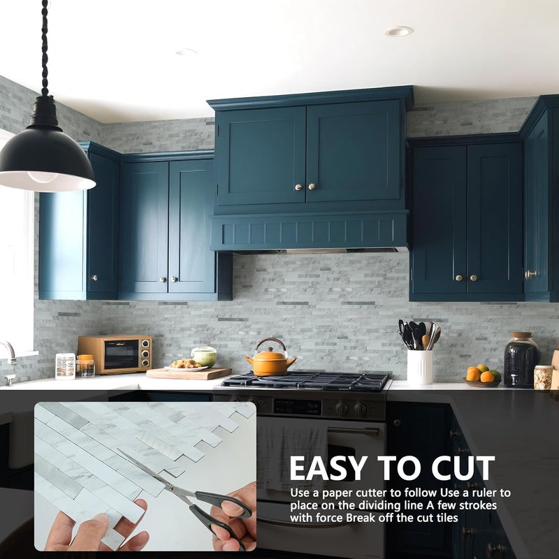 Midcard 10 Sheets Peel and Stick Backsplash PVC Wall Tile,for Kitchen Backsplash - Image 5
